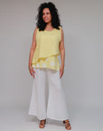 Sleeveless Tunic Polka Hem Yellow Front