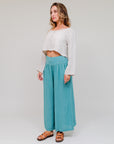 Round Neck Crop Cover Top Sand Side