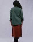 Center Seam Cowl Top Back View in Olive