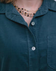 1-Pocket Utility Shirt in Teal_Button Detail