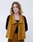 Veronica Vest in Mustard_Front Detail