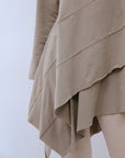 Round Neck Assym Tunic in Sand_Detail
