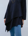 Round Neck Assym Tunic in Navy_Detail