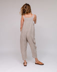 Stripe Front Tie Pantsuit