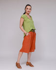Cap Sleeve Henley Top