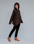 Overlapping Zip Front Top in Coco_Side