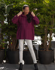 Pieces Hoody in plum 