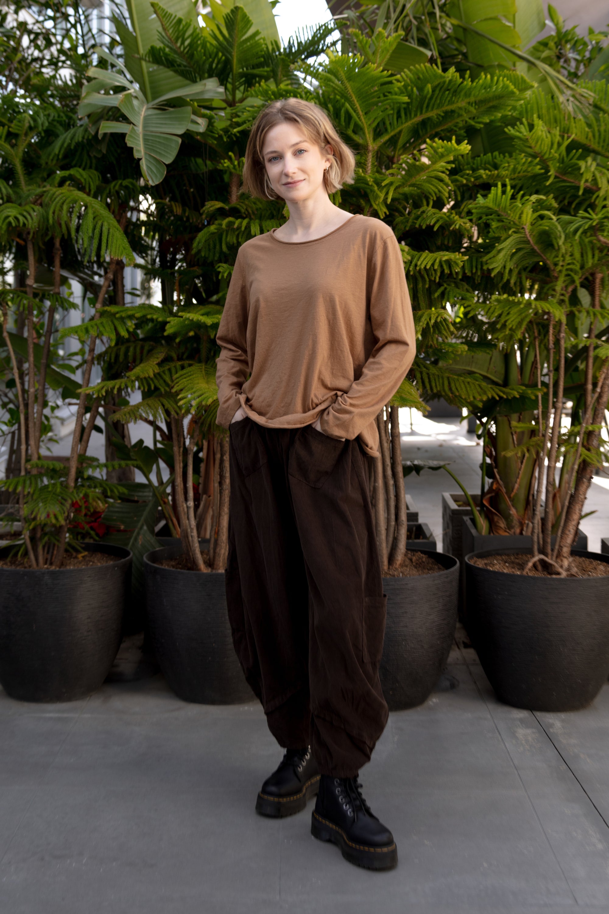 Monday Long Sleeve Top in camel 