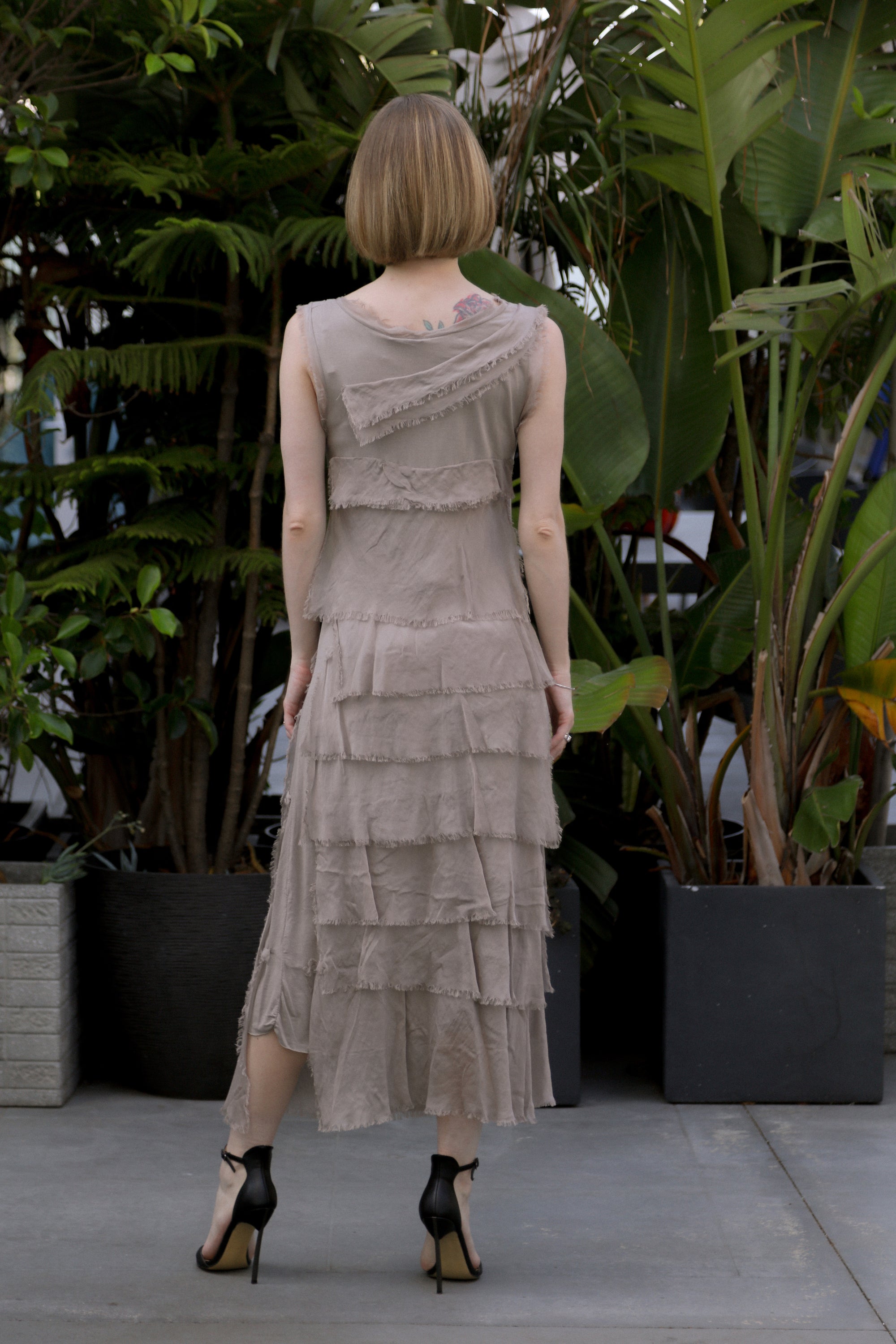 Ashton Frayed Maxi Dress back view 