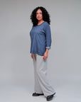 Mineral Wash Long Sleeve Tee in Navy_Side