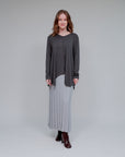 Center Seam Swing Sweater in Charcoal_Front