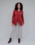 Center Seam Swing Sweater in Terra_Front