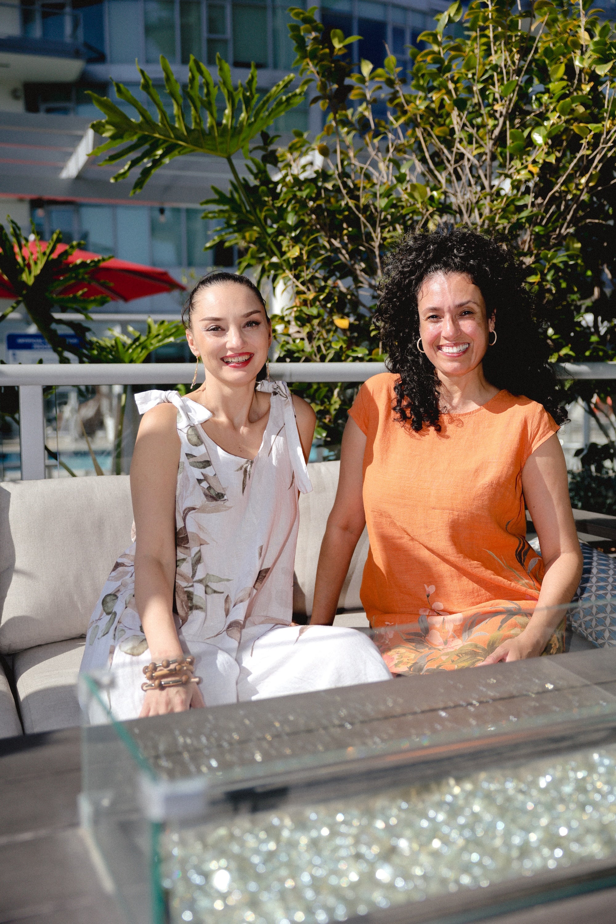 Shoulder Tie Leaf Print Pantsuit