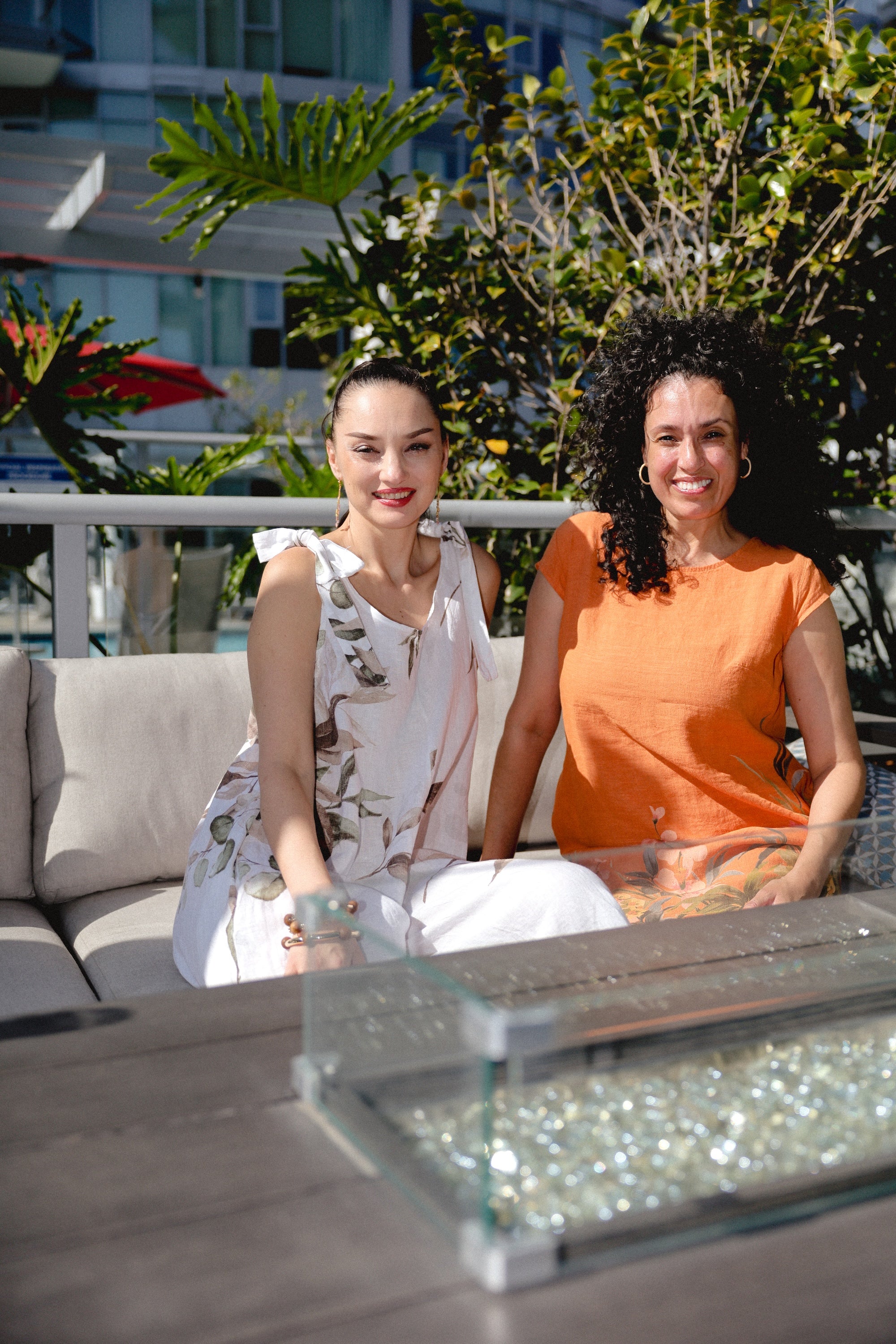 Shoulder Tie Leaf Print Pantsuit