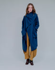 Built In Scarf Jacket in Navy_Front