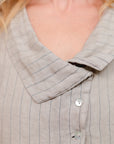 3-Button Dune Stripe Top