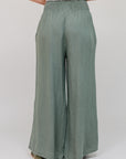 Smocked Waist Wide Leg Pant