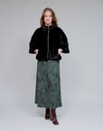 Rose Embroidered A-Line Skirt_Front