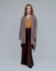 Panel Collar Round Duster in Camel_Front