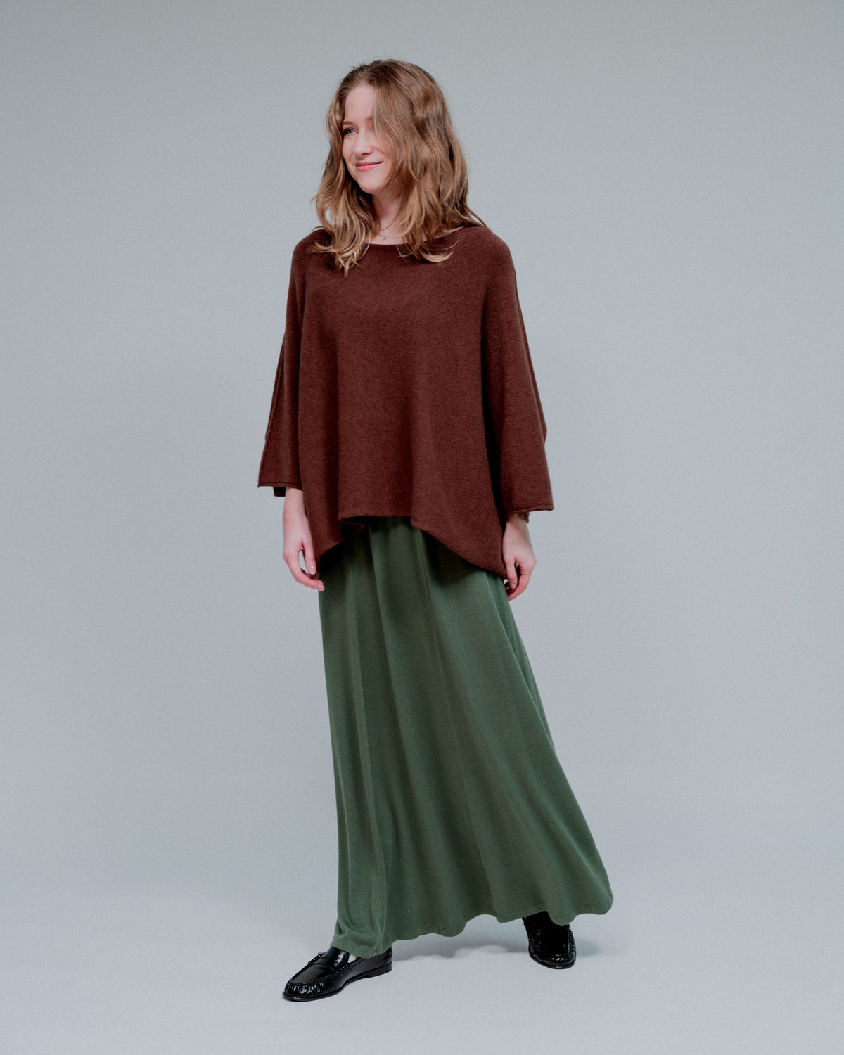 Boxy Short Sleeve Sweater in Coco_Front