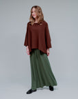 Boxy Short Sleeve Sweater in Coco_Front