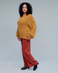 Popcorn Knit Sweater in Pumpkin_Side