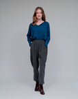 Tapered Cropped Pants in Charcoal_Front