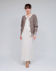 Button Front Cardigan in Taupe_Front
