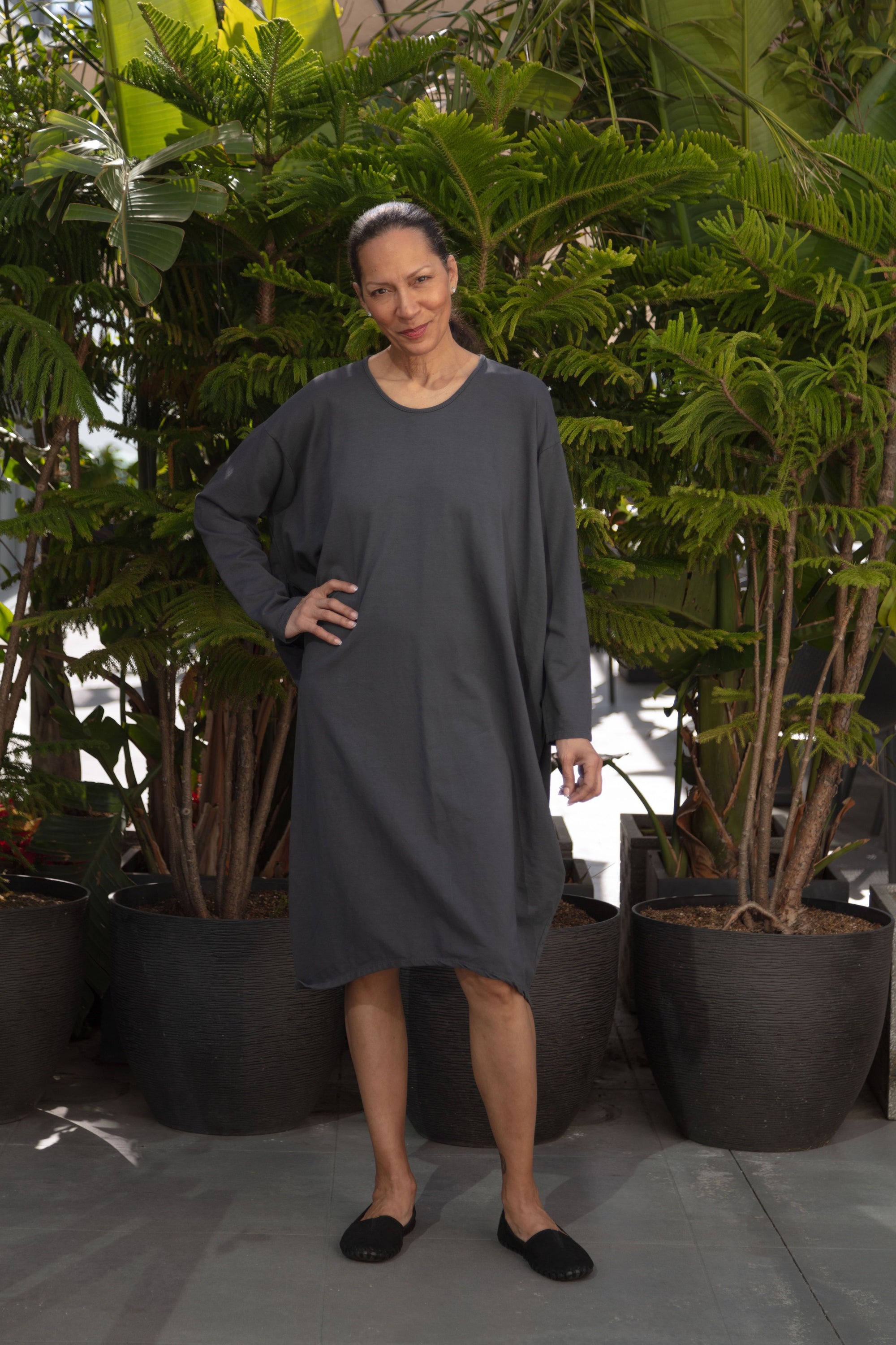 Chelsee Dress in charcoal 