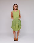 Sleeveless Bubble Dress Kiwi Front