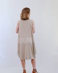 Sleeveless Bubble Dress Sand Back