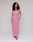 Sleevless Fir & Flair Maxi Dress Berry Front