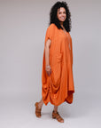 V-Neck Rusched Skirt Dress Terra Side