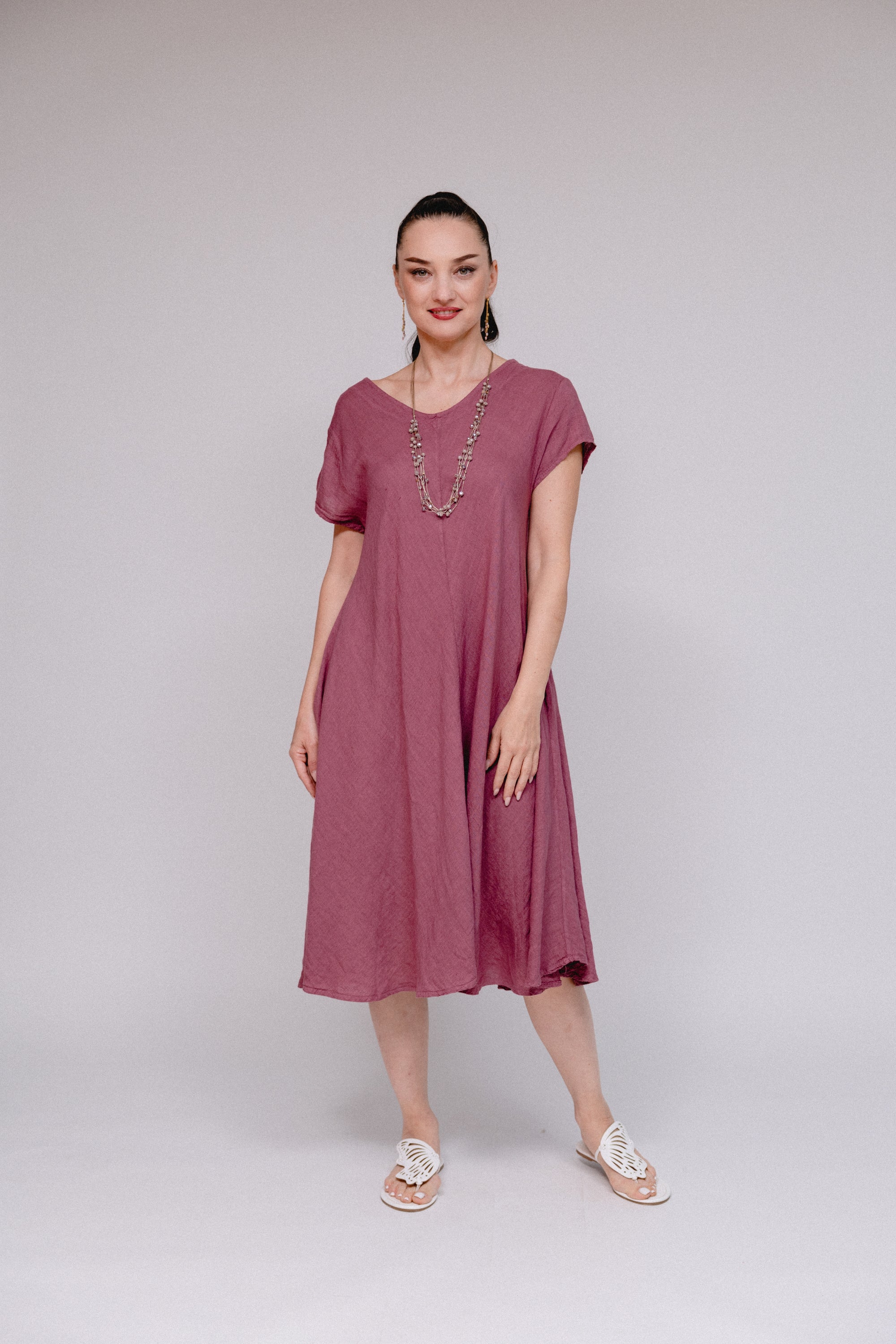 Fit & Flair Dress Berry Front