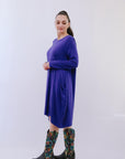 Bubble 2-Pocket Dress in Purple_Side