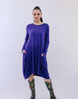 Bubble 2-Pocket Dress in Purple_Front