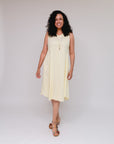 Sleeveless Flaire Dress Yellow Front