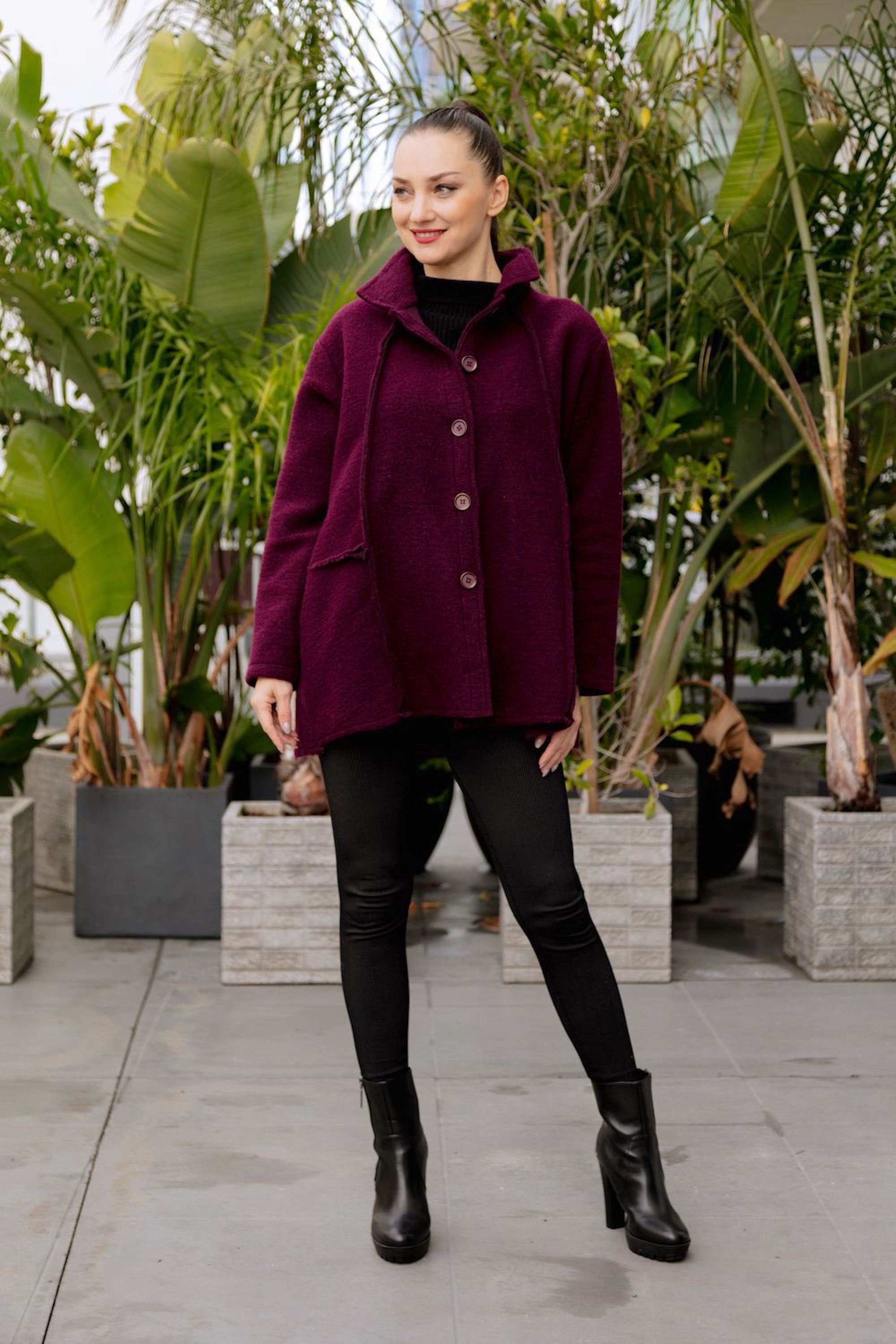 Swift Coat in plum 