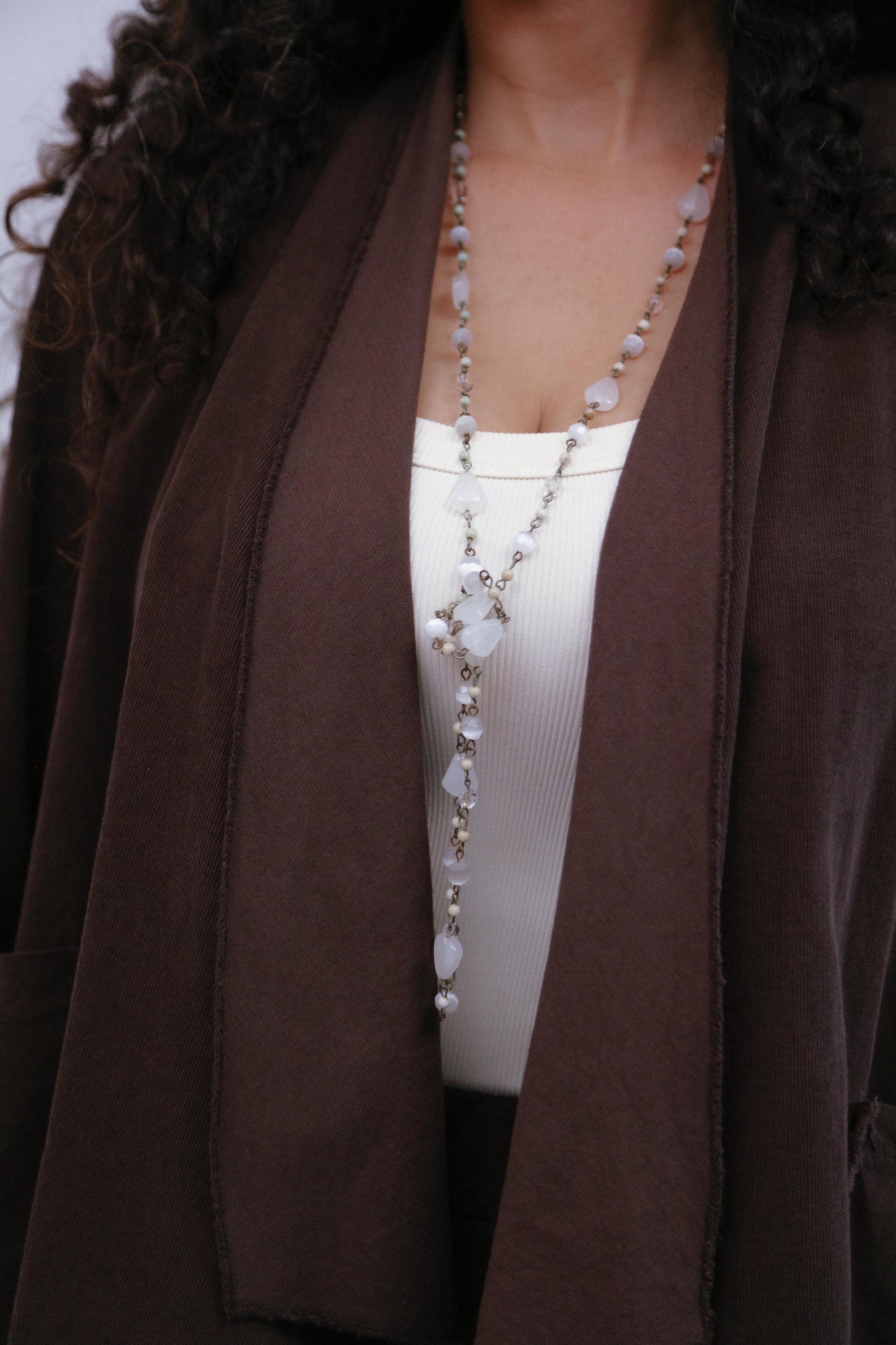 Regular Drape Cardigan in Coco_Front Detail
