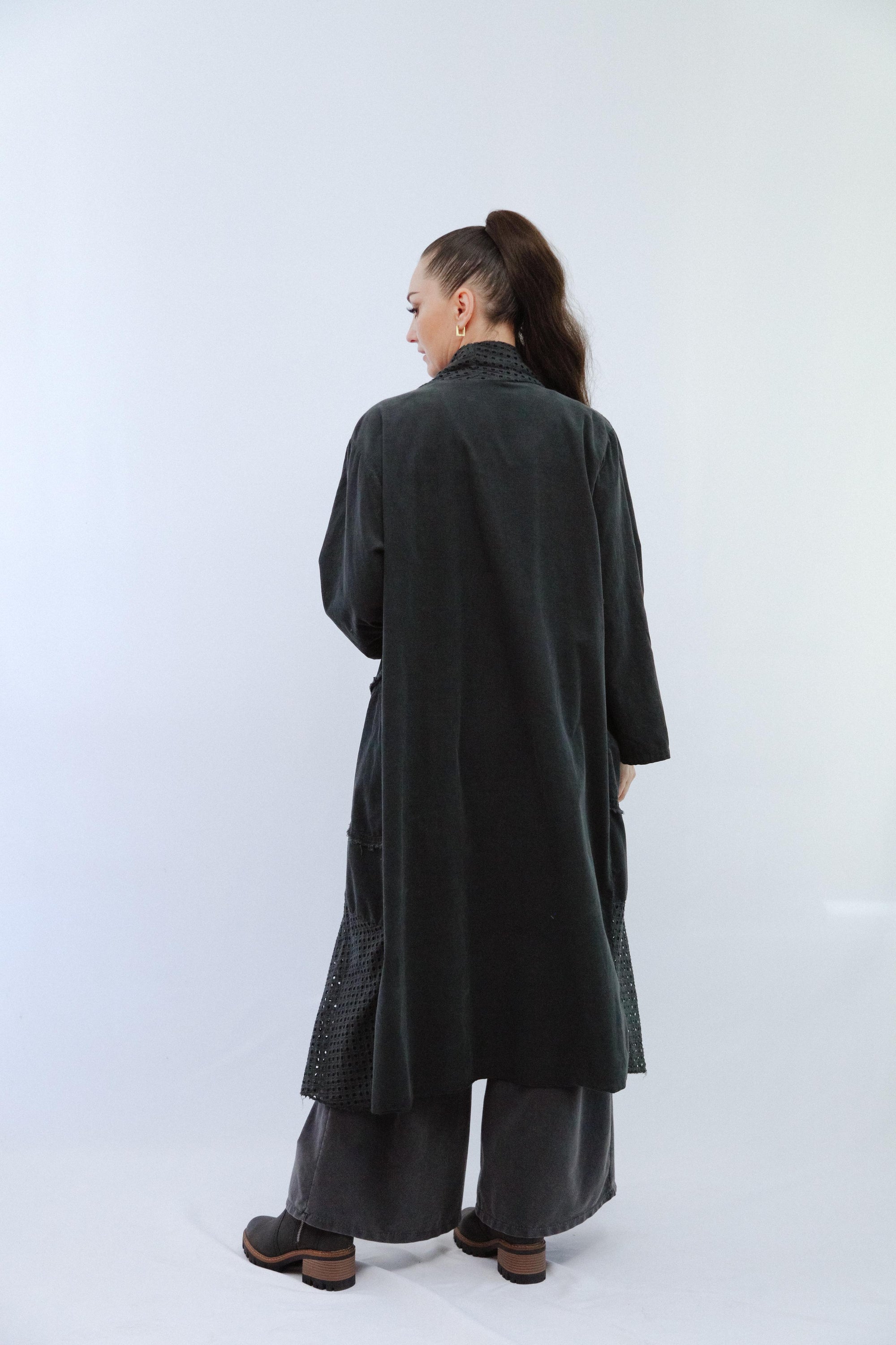 Lace Trim Long Cardigan_Back