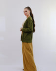 Open 2-Pocket Cardigan in Kiwi_Side