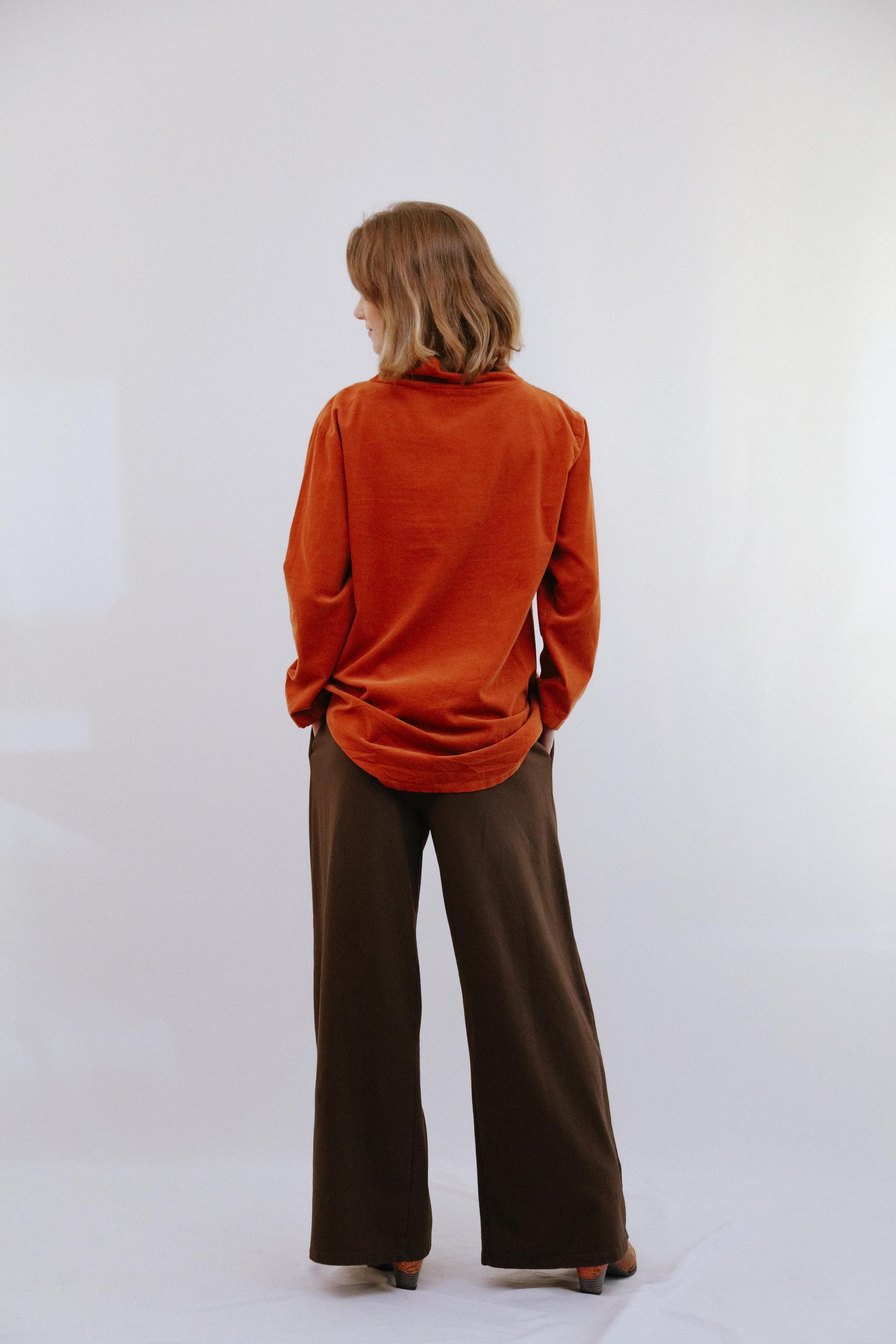 Wide Collar Jacket in Terra_Back