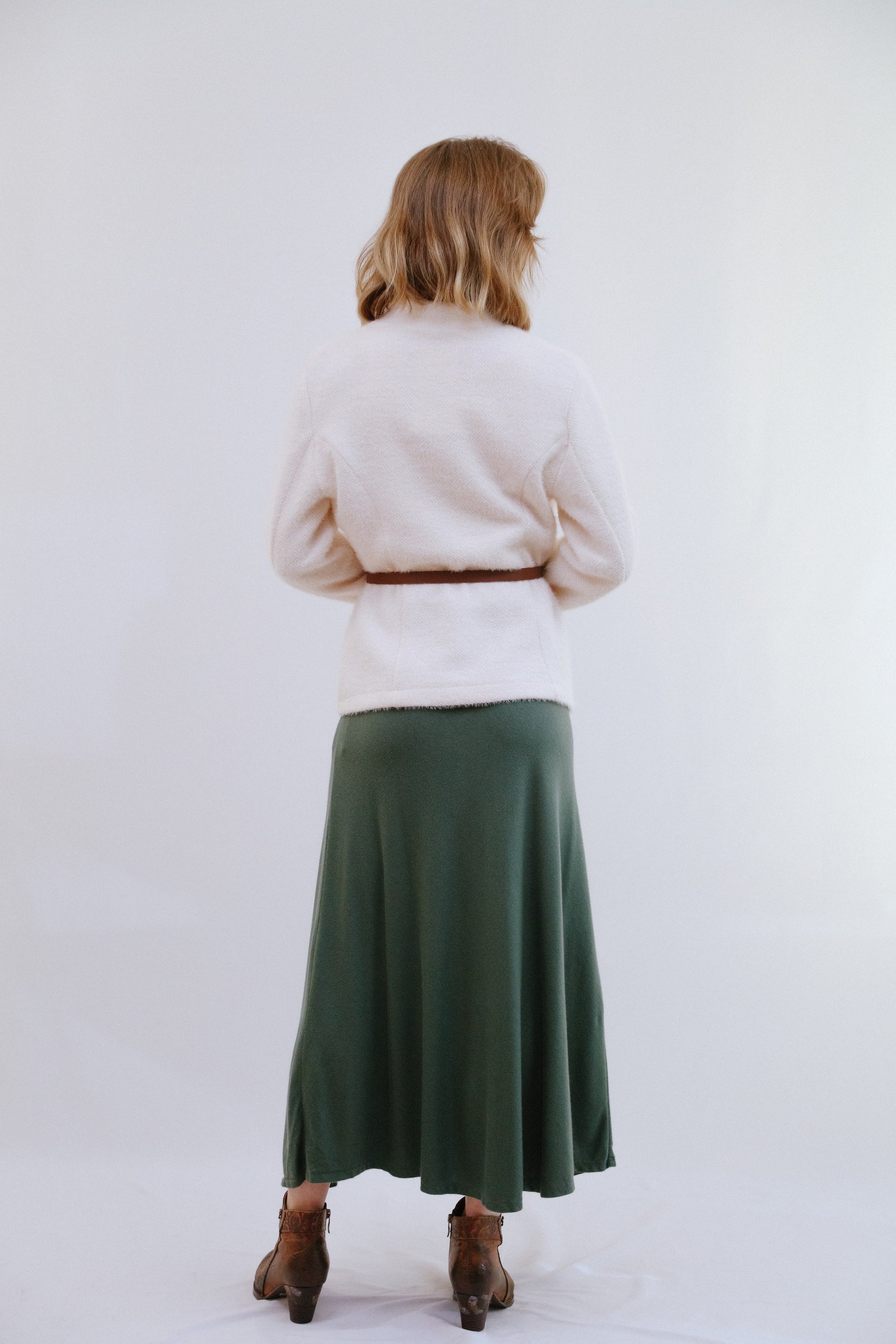 Saga Open Jacket in Ivory Back View