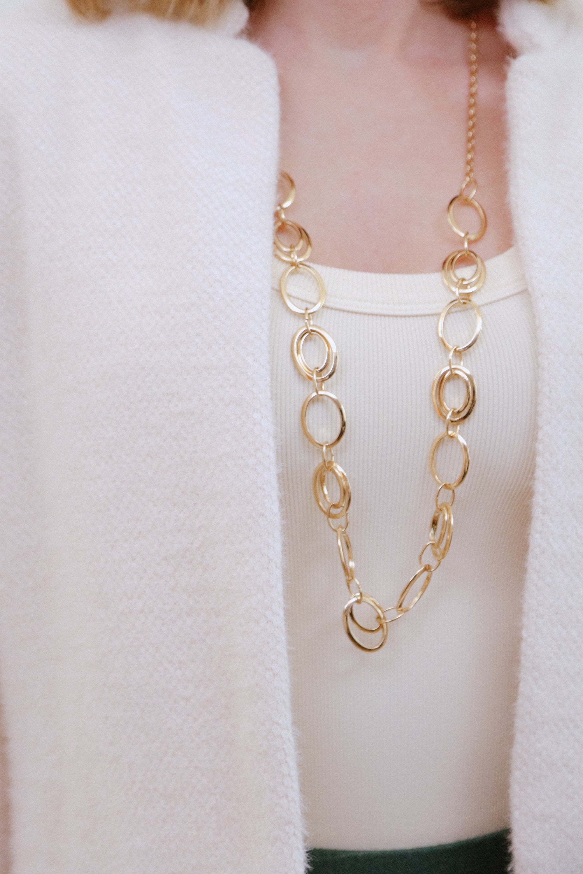 Saga Open Jacket in Ivory Front Detail