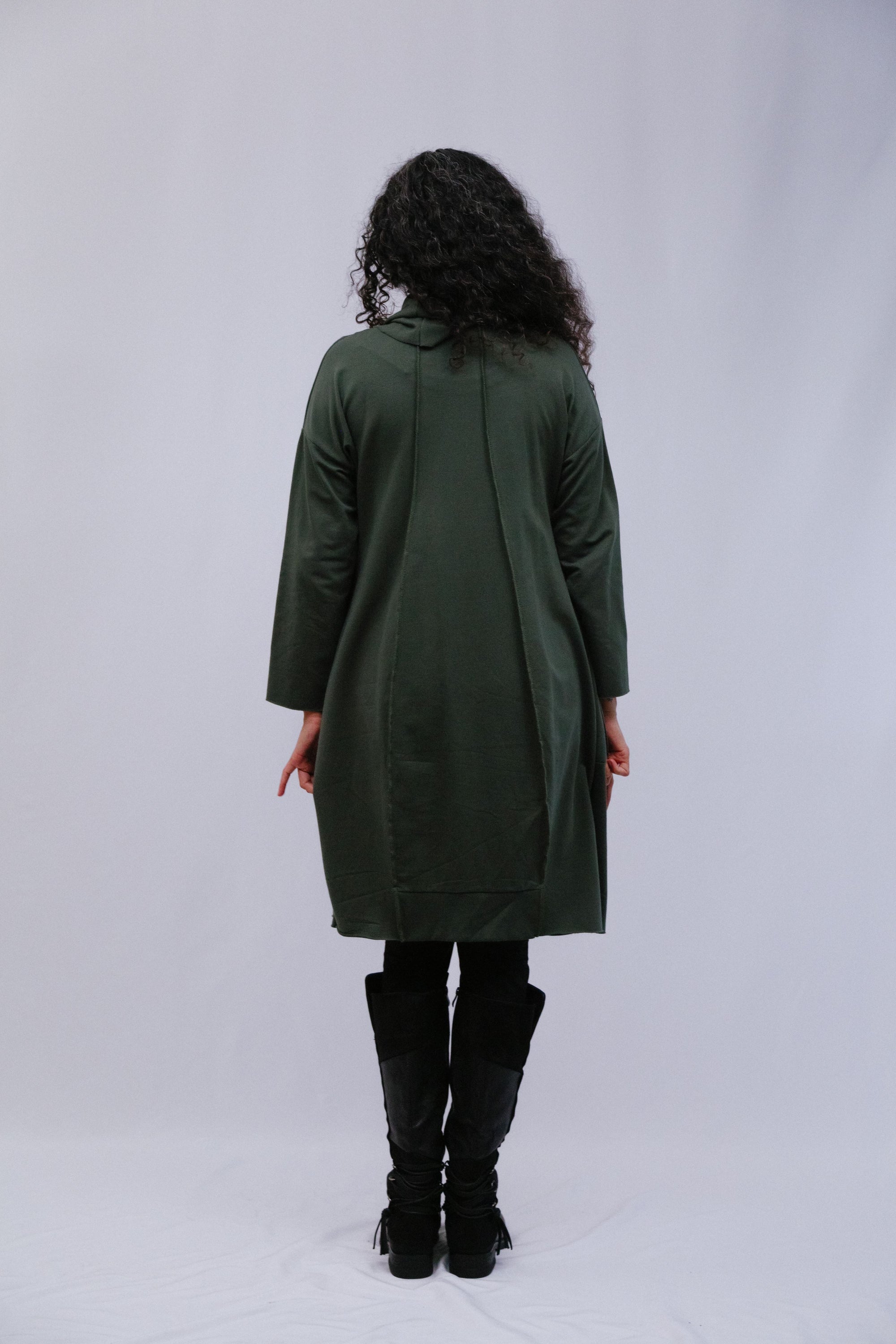 Scarf Sweater in Olive_Back