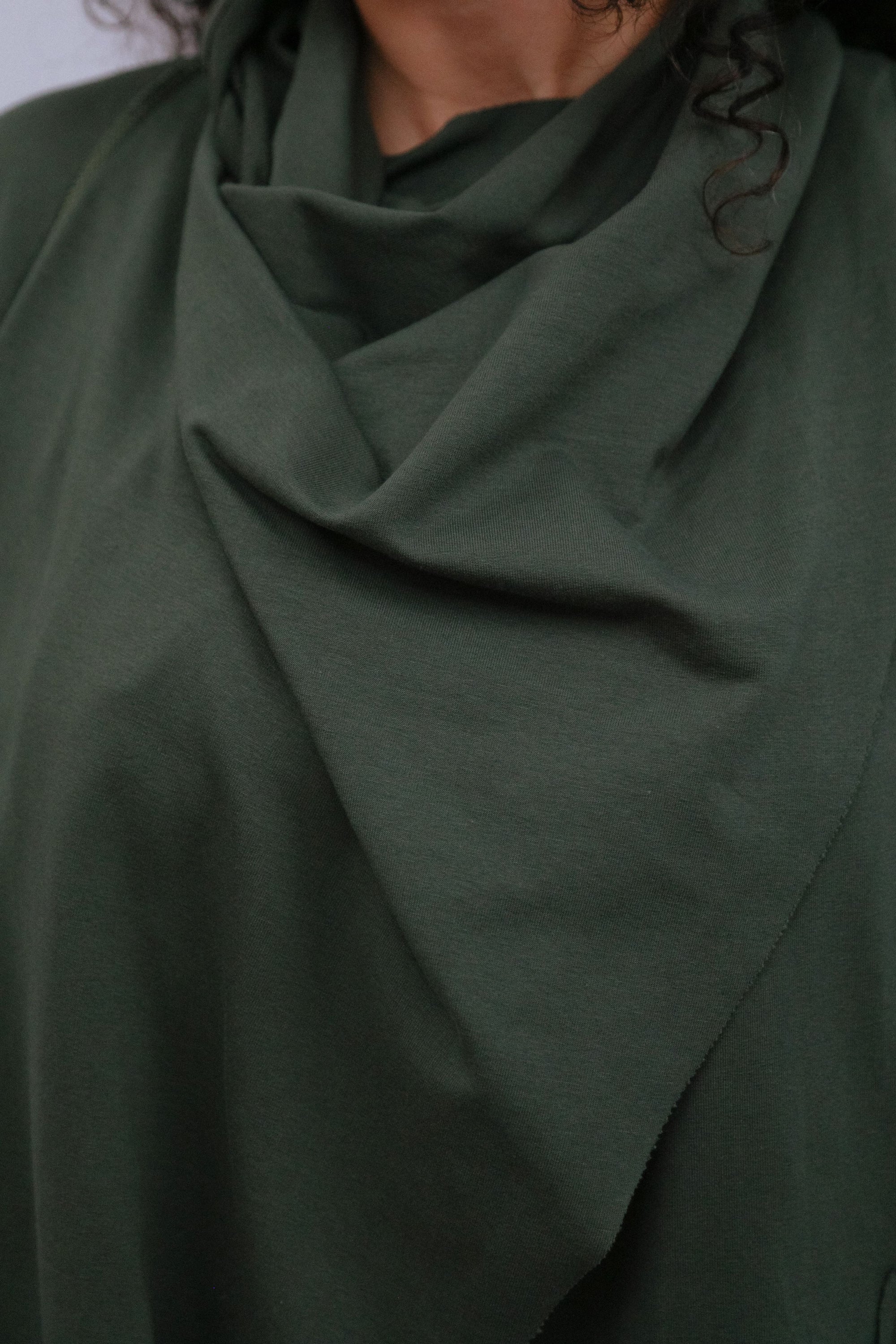 Scarf Sweater in Olive_Collar Detail