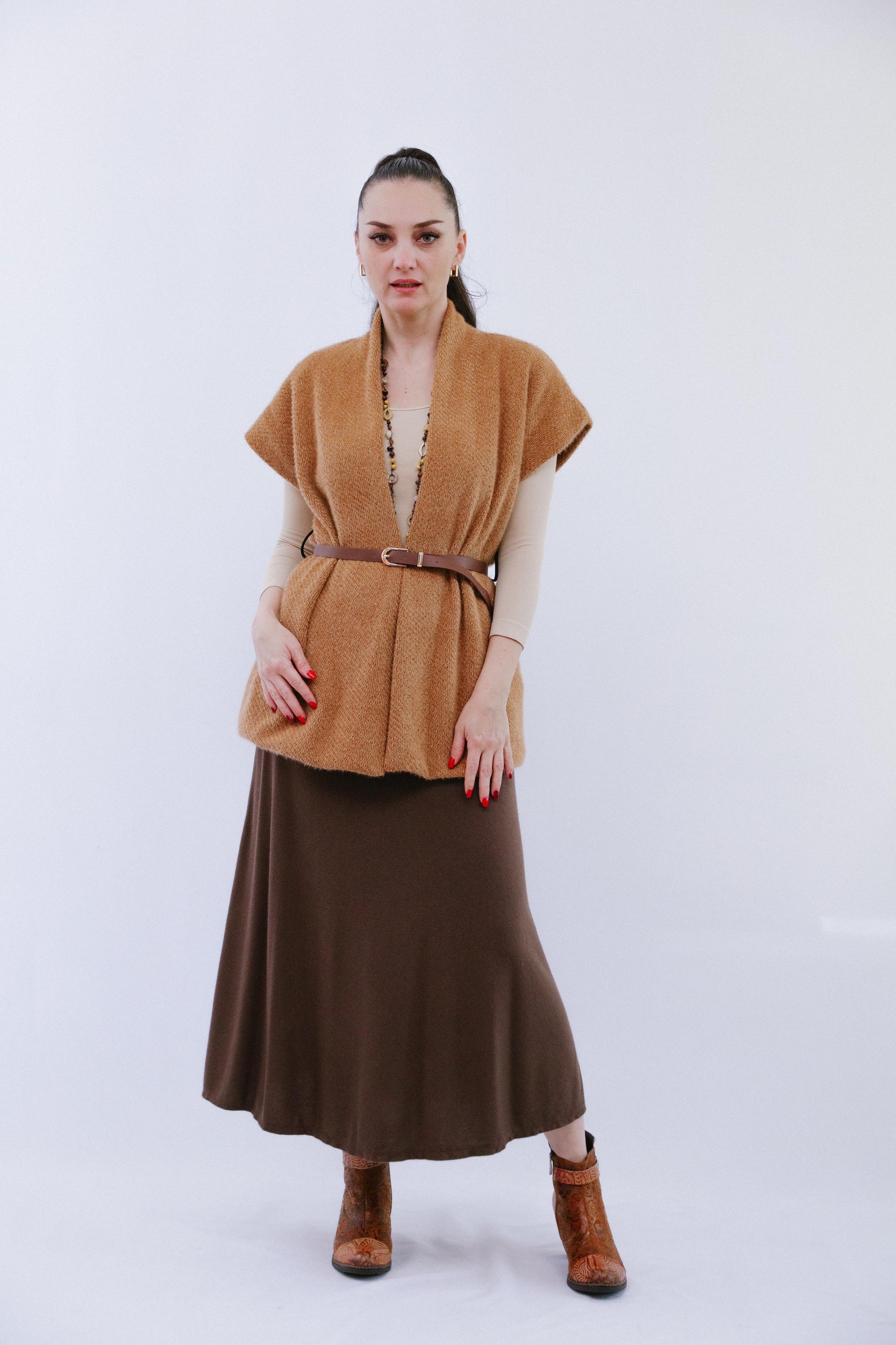 Velted Vest in Ginger_Front