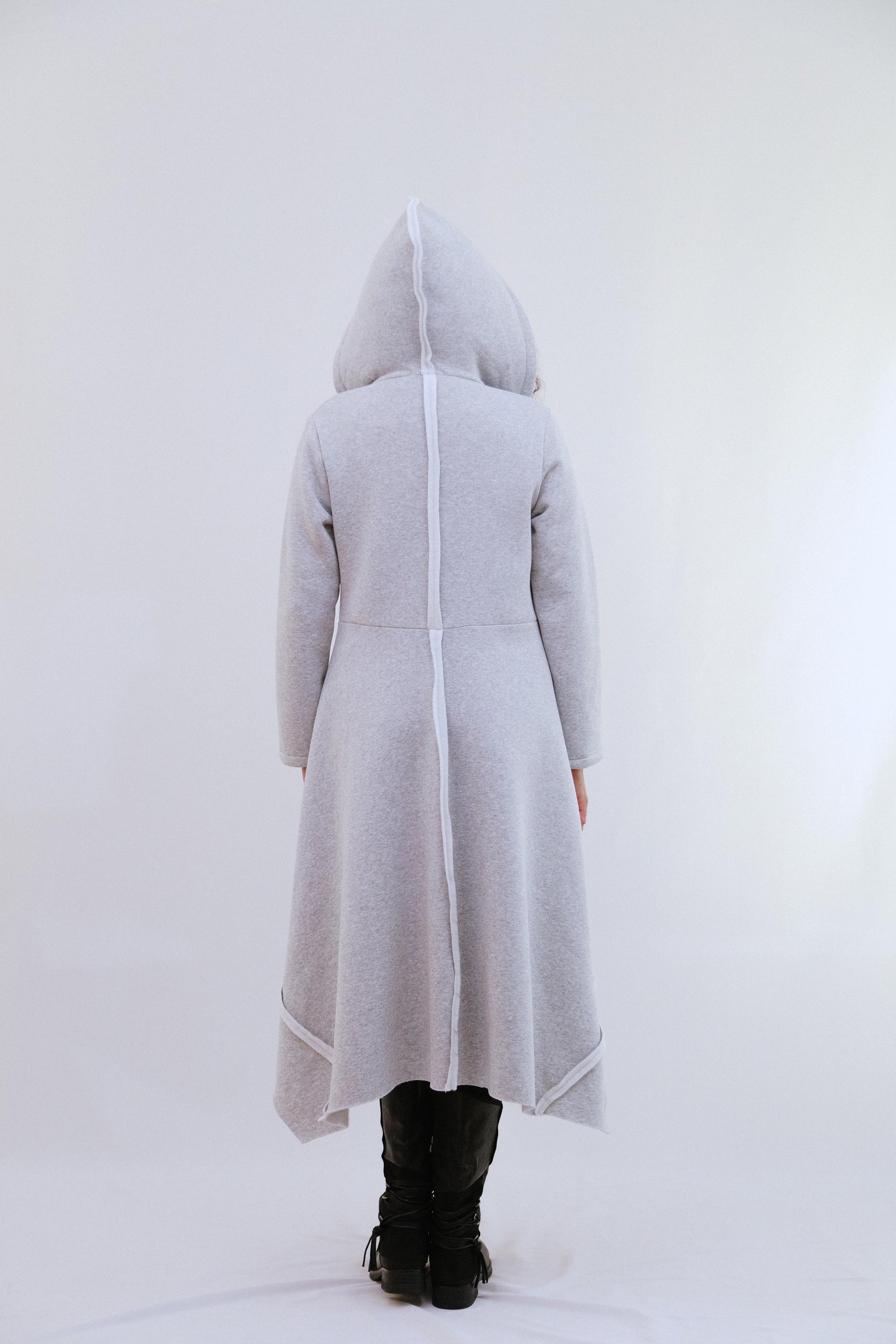 Zip Long Coat in Heater_Back