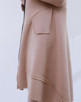 Zip Long Coat in Sand_Pocket Detail