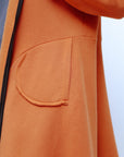 Zip Long Coat in Terra_Pocket Detail